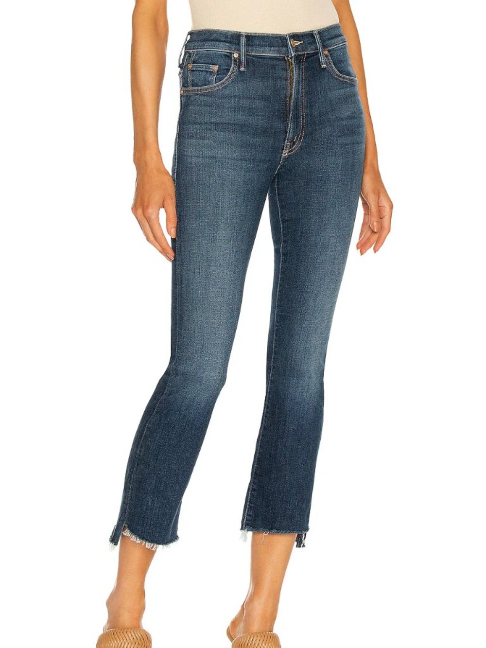 MOTHER Denim The Insider Crop Step Fray Sz 29
